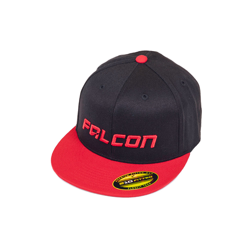 2-TONE FLAT VISOR HAT  BLACK/RED LG/XL