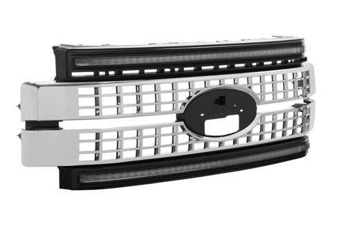 FORD SD 17-19 GRILLE CHROME WHITE DRL