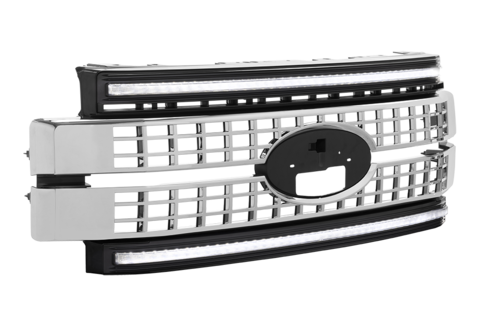 FORD SD 17-19 GRILLE CHROME WHITE DRL